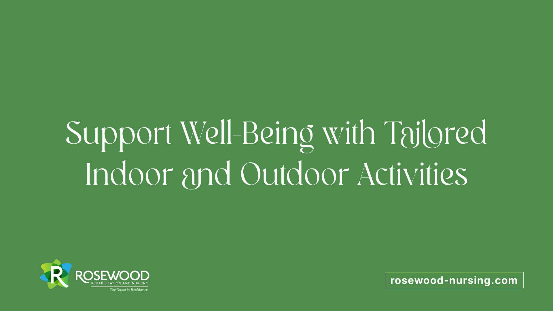 Support Well-Being with Tailored Indoor and Outdoor Activities