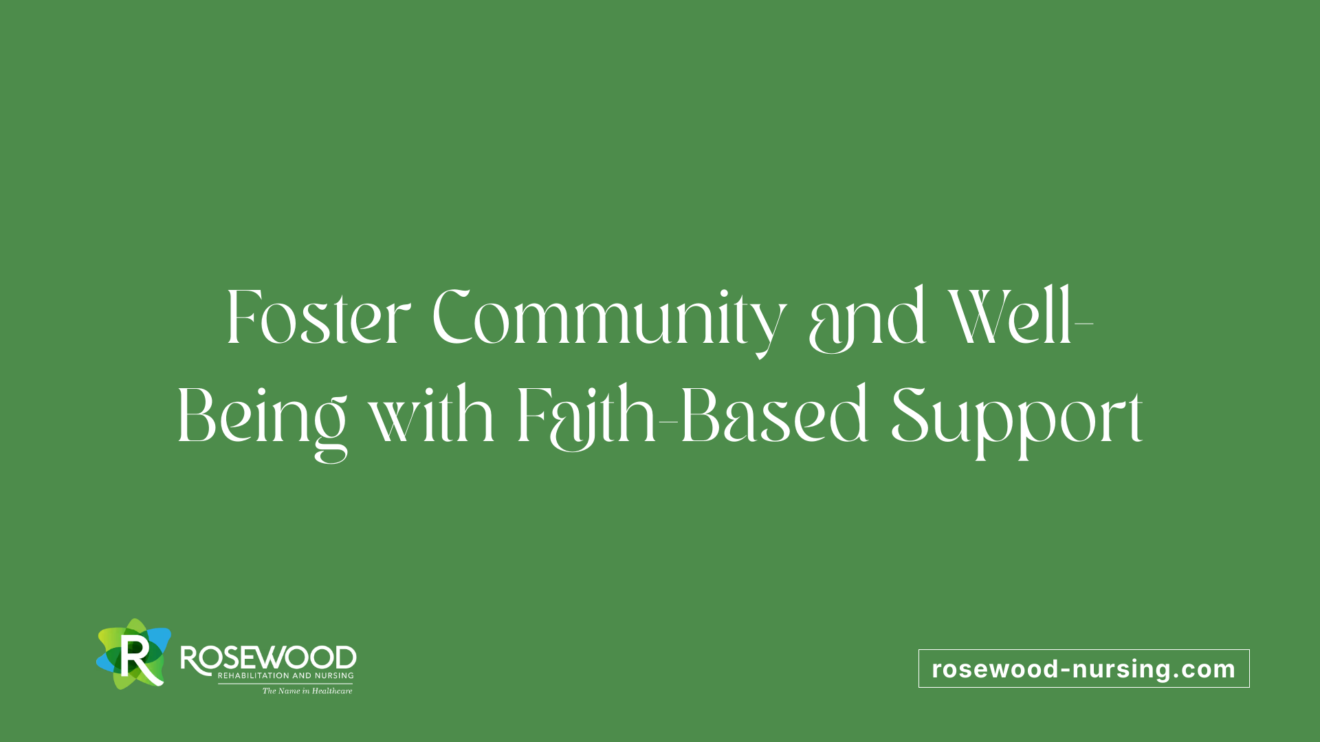 Foster Community and Well-Being with Faith-Based Support