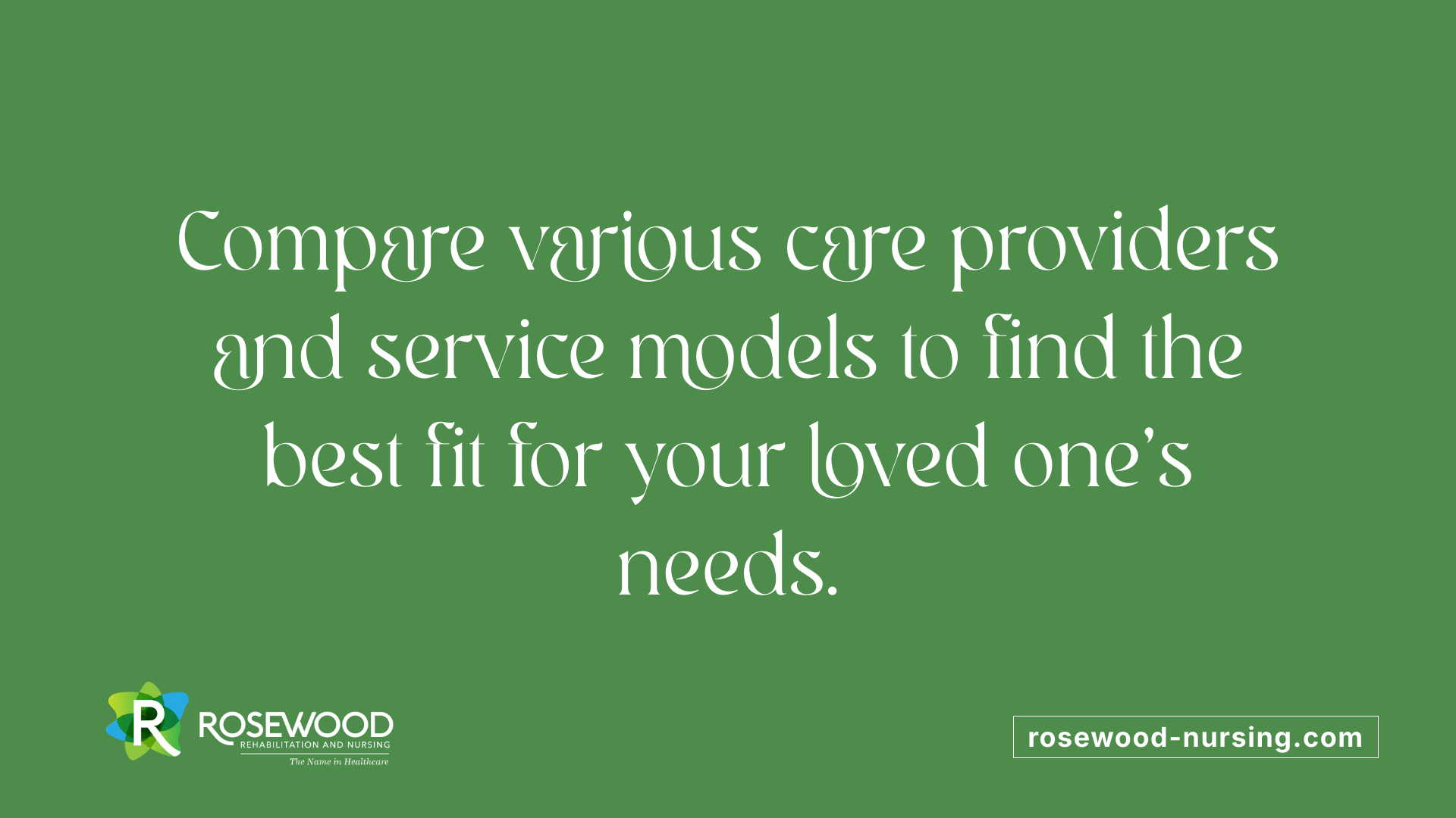 Compare various care providers and service models to find the best fit for your loved one's needs.