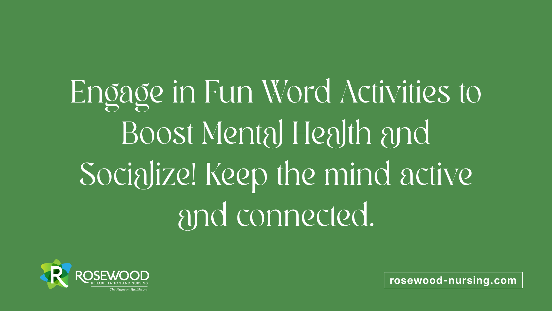 Engage in Fun Word Activities to Boost Mental Health and Socialize! Keep the mind active and connected.