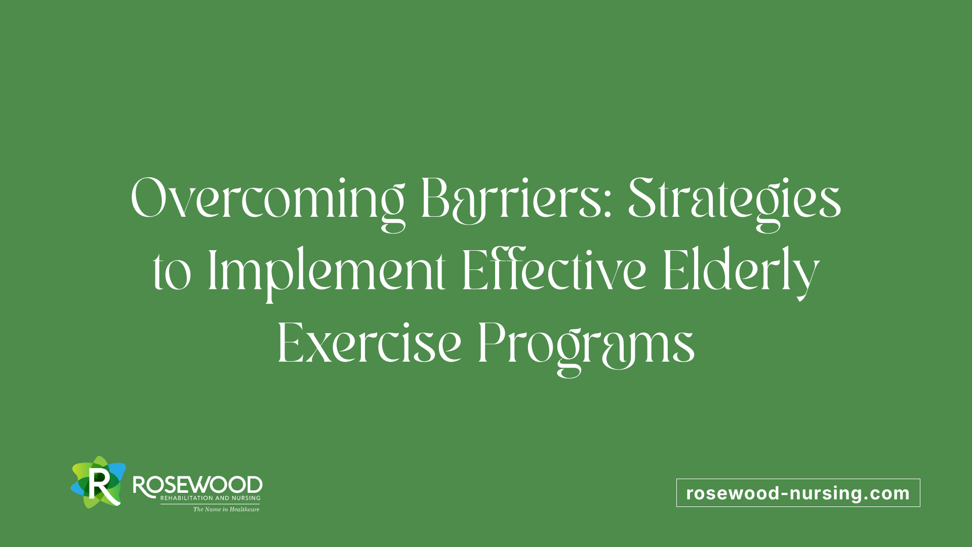 Overcoming Barriers: Strategies to Implement Effective Elderly Exercise Programs