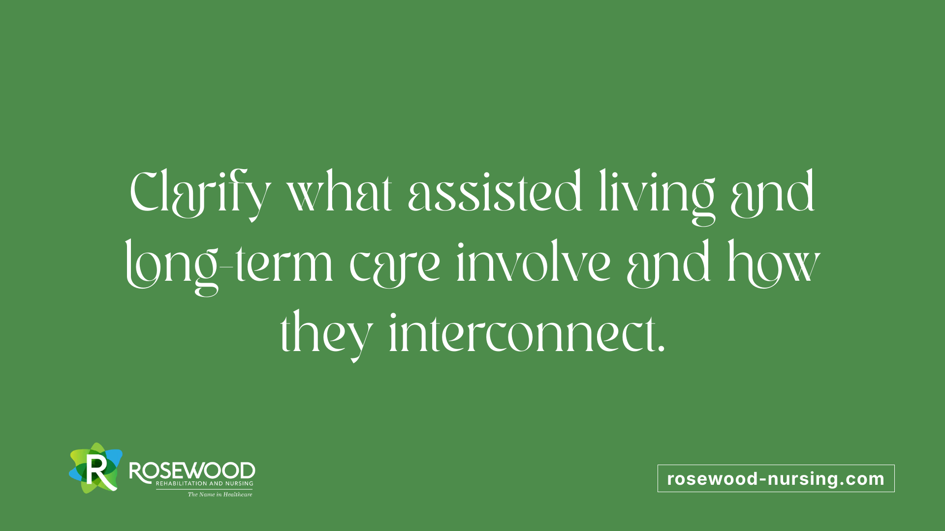 Clarify what assisted living and long-term care involve and how they interconnect.