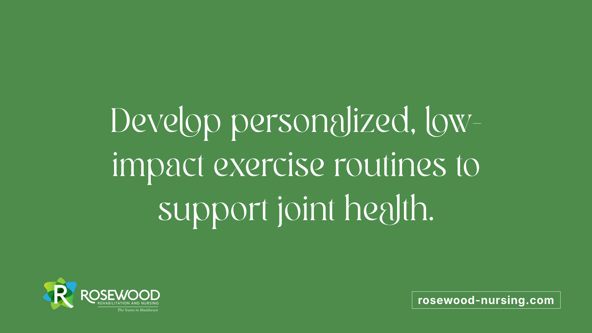 Develop personalized, low-impact exercise routines to support joint health.