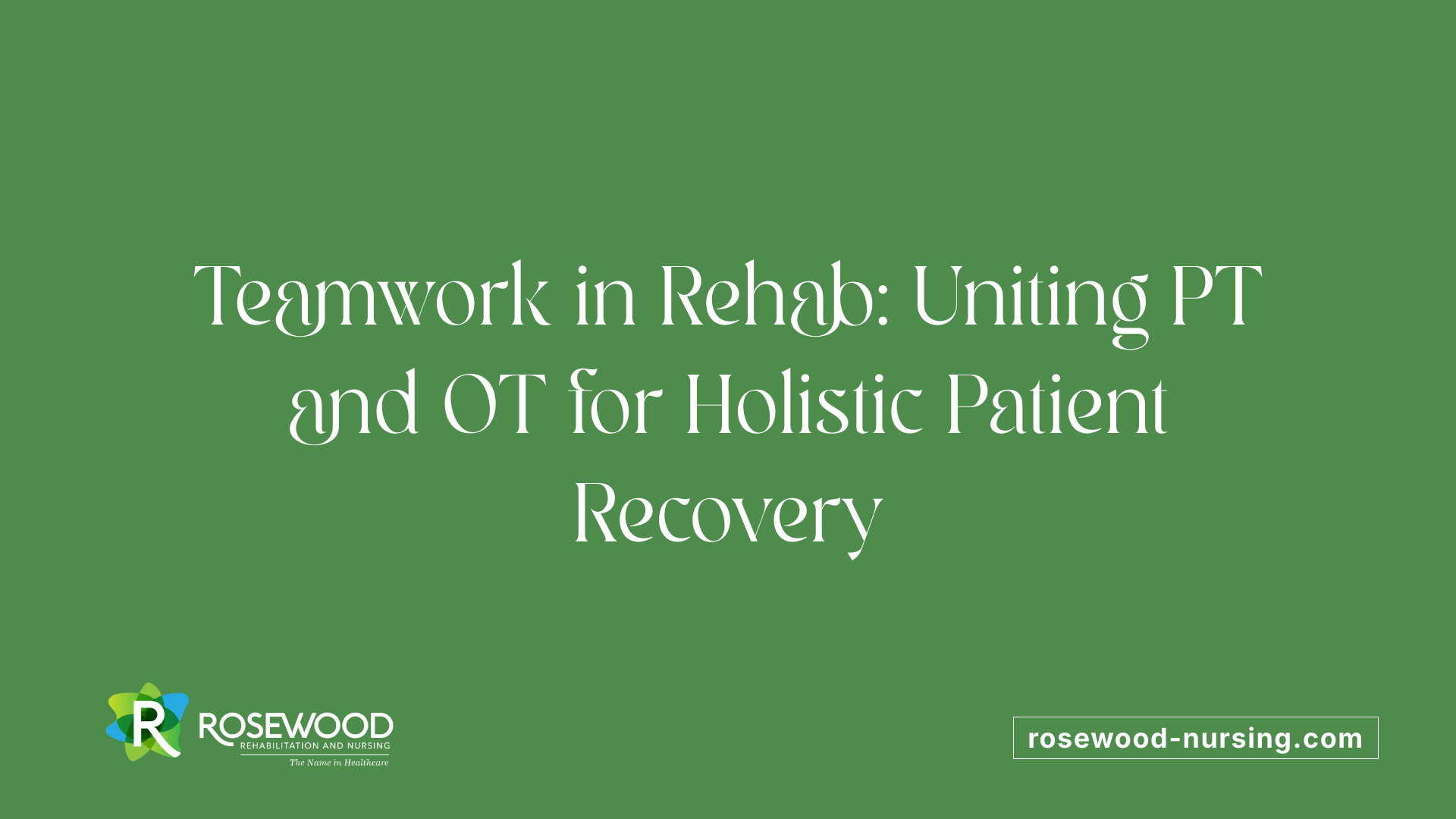 Teamwork in Rehab: Uniting PT and OT for Holistic Patient Recovery