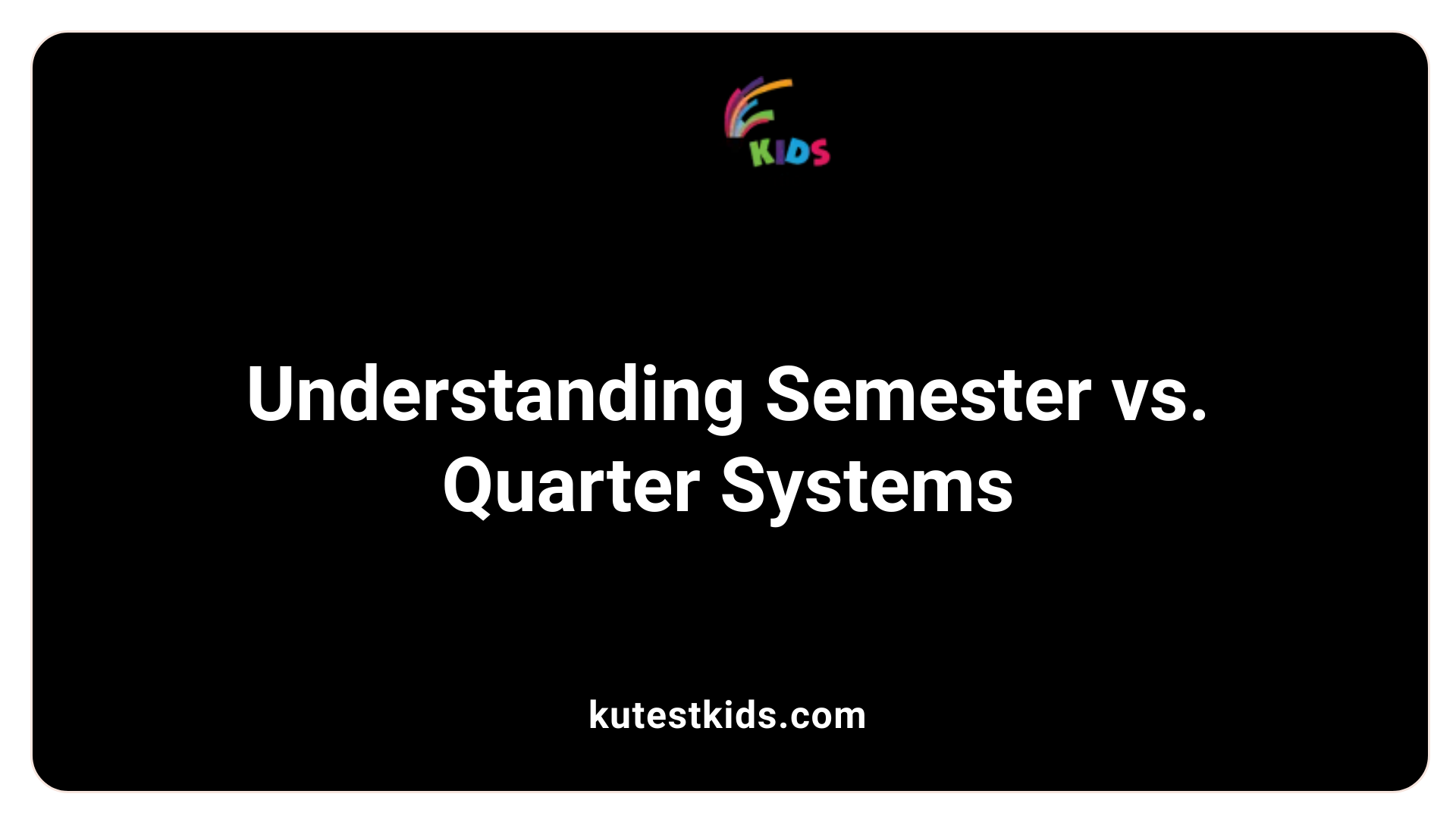 Academic Calendar - Kutest Kids