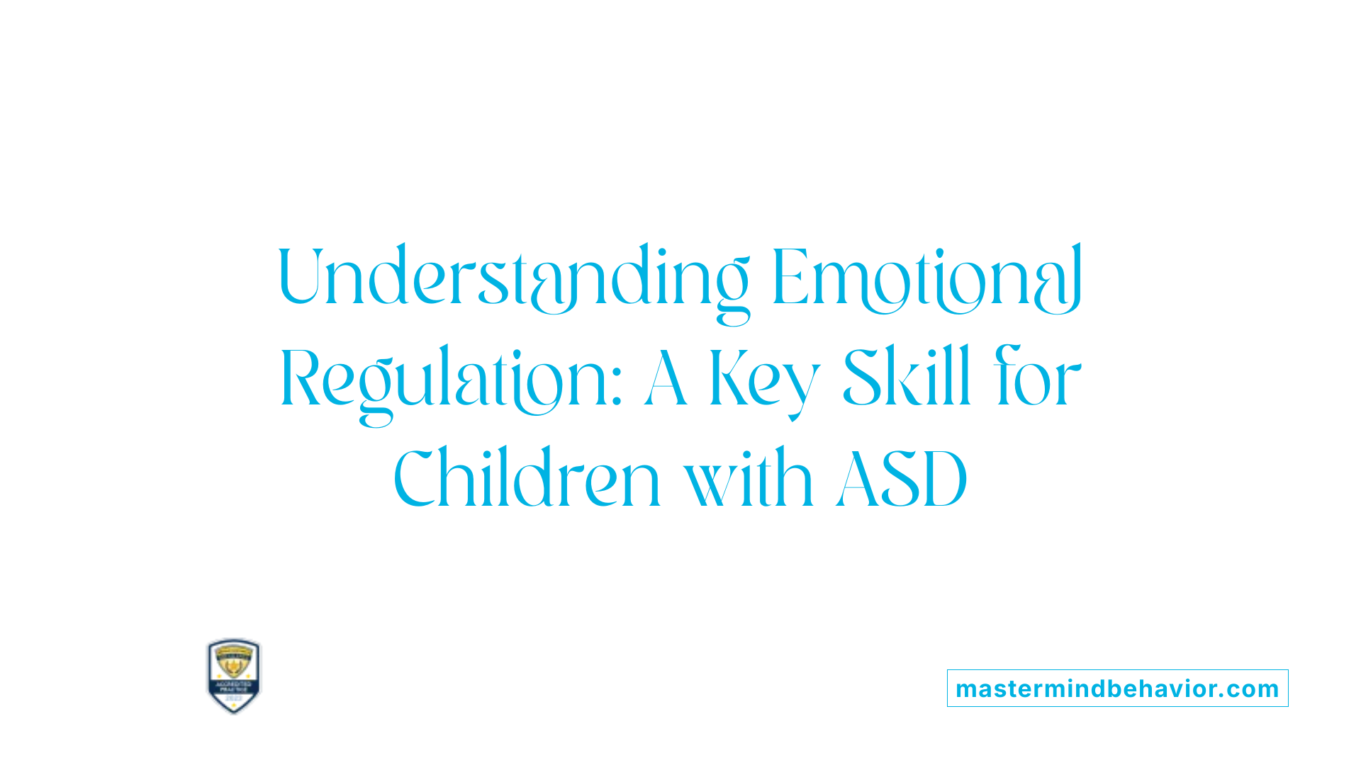 Understanding Emotional Regulation: A Key Skill for Children with ASD