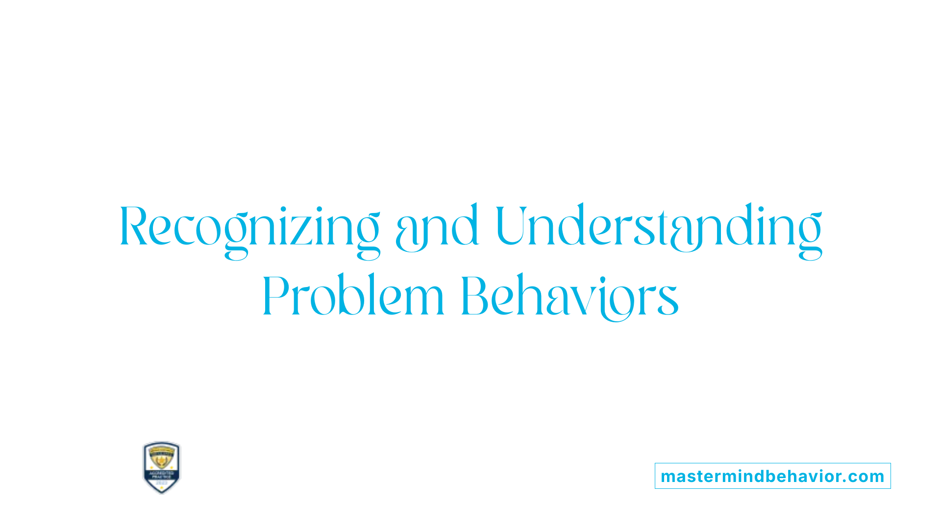 Recognizing and Understanding Problem Behaviors