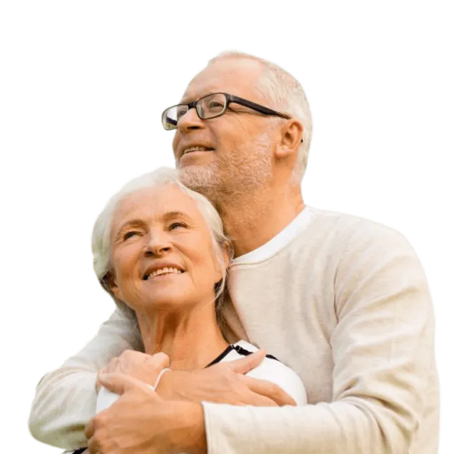 a man and a woman embracing each other