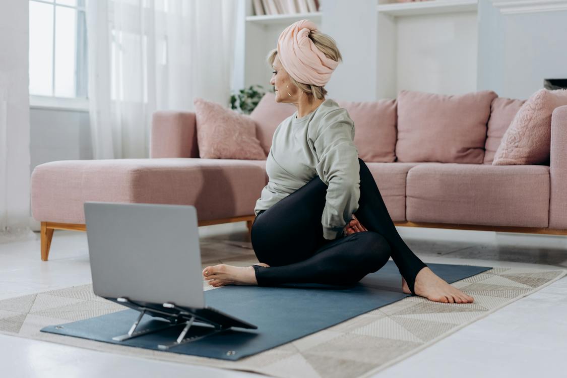 Free Elderly Woman Doing Yoga Stock Photo