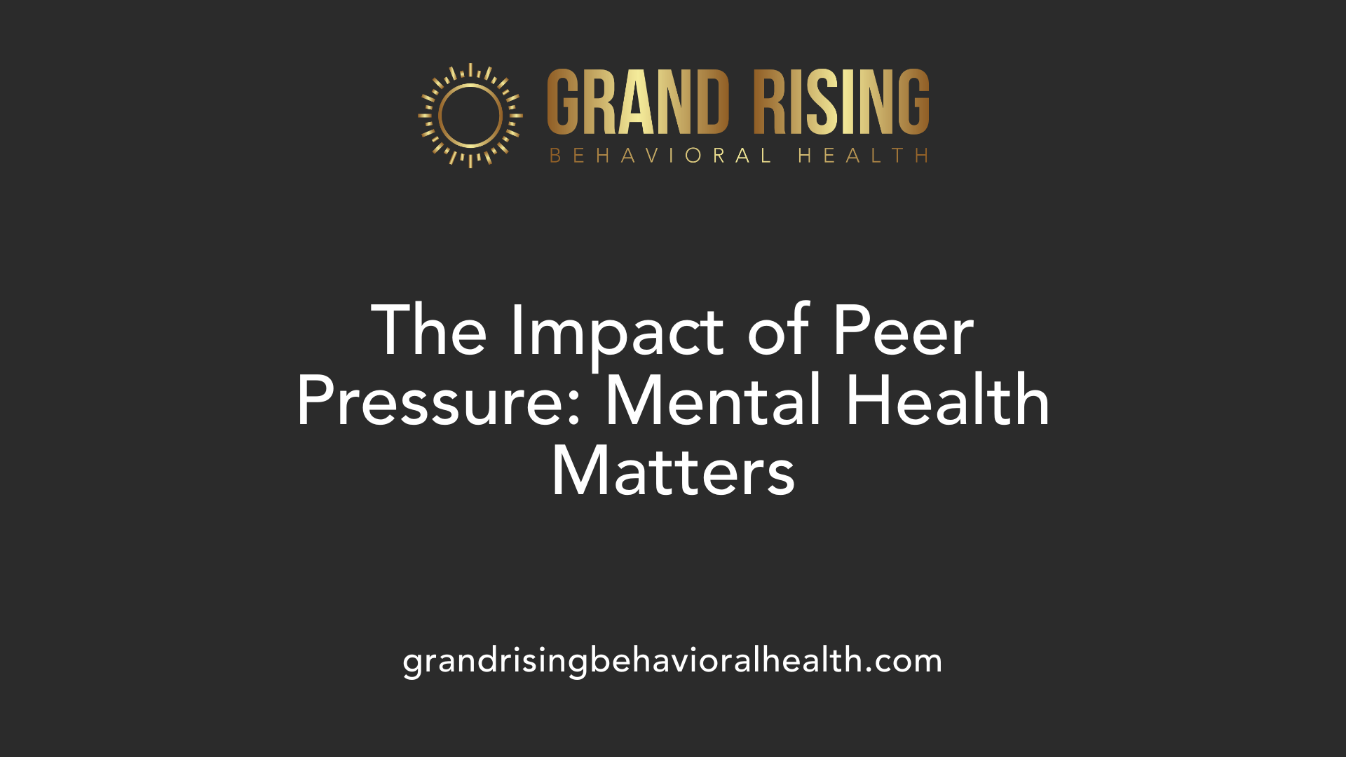 The Impact of Peer Pressure: Mental Health Matters