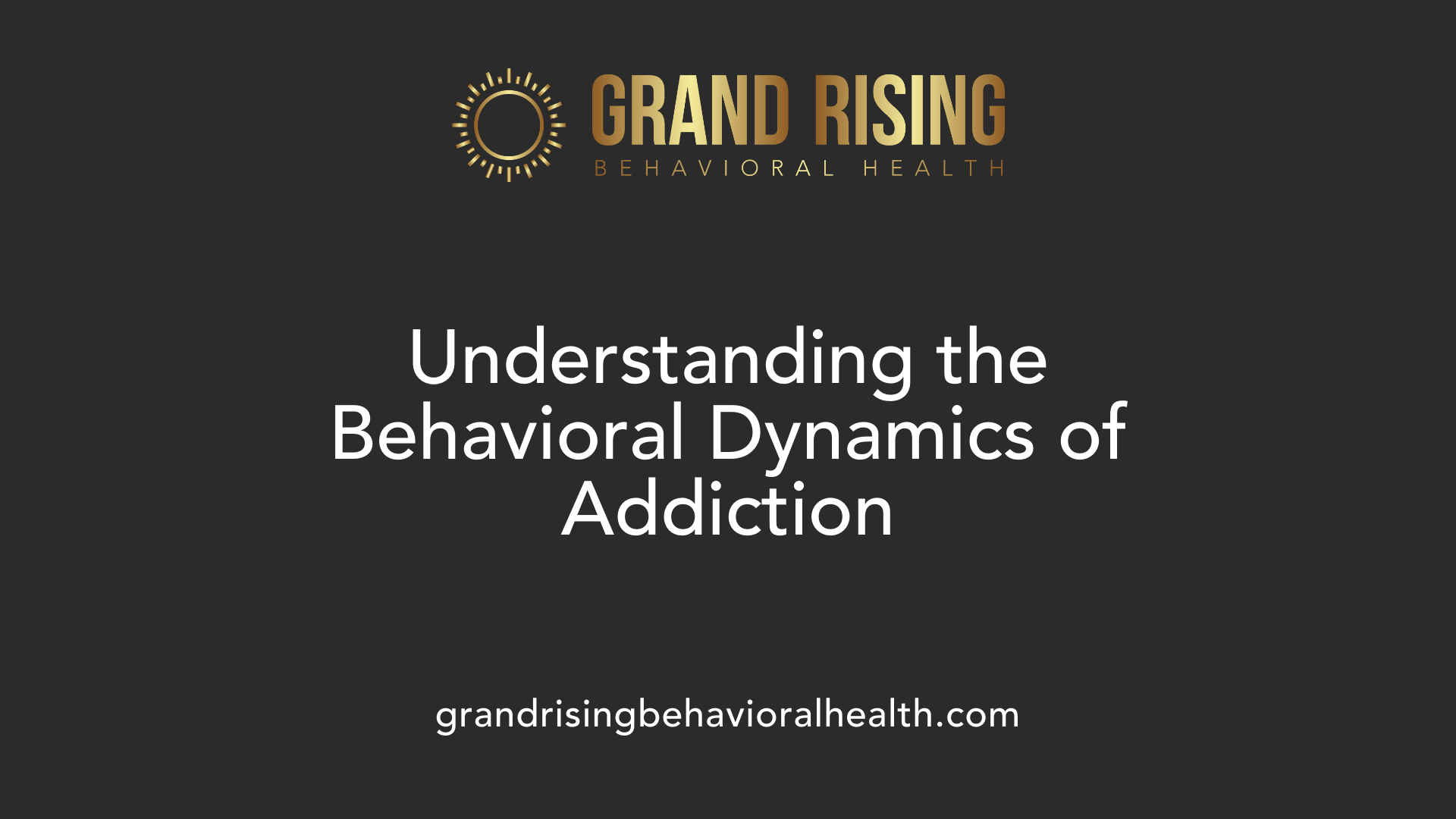 Understanding the Behavioral Dynamics of Addiction
