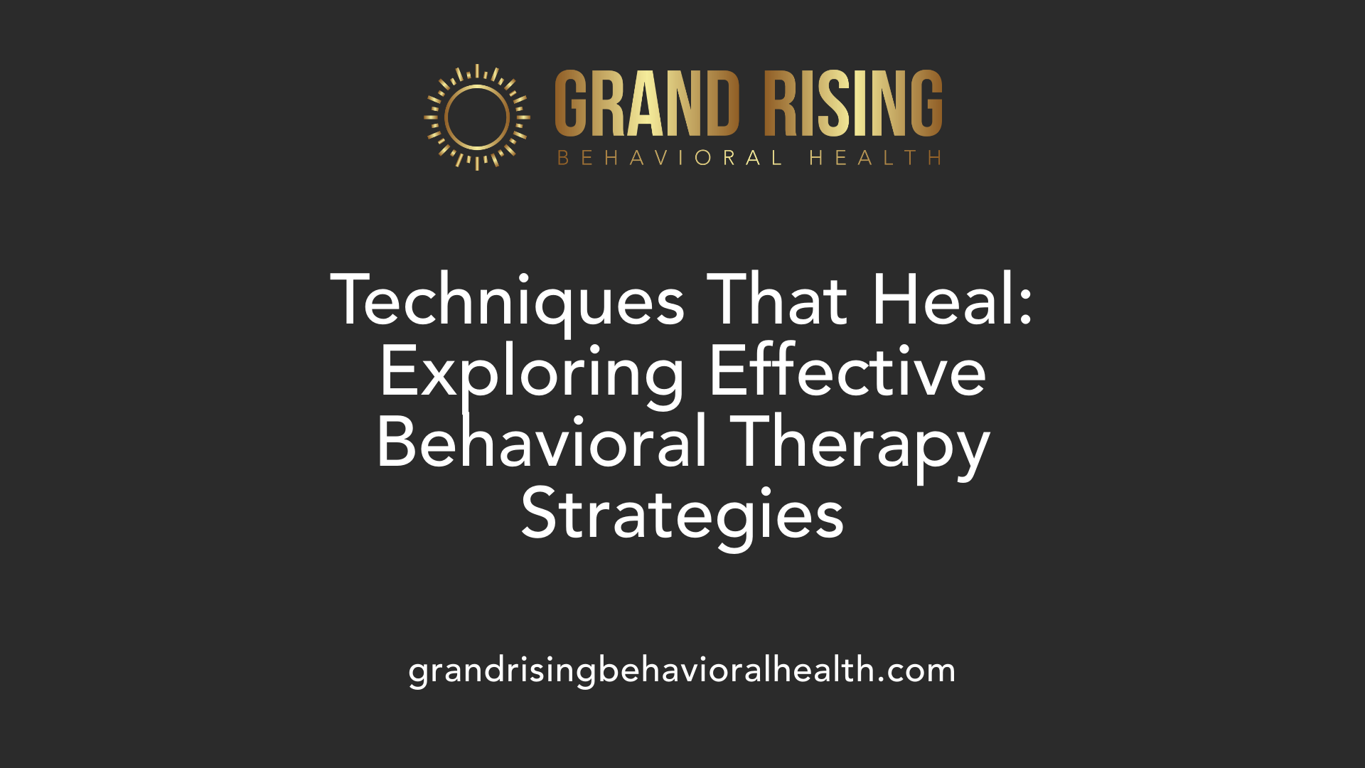 Techniques That Heal: Exploring Effective Behavioral Therapy Strategies