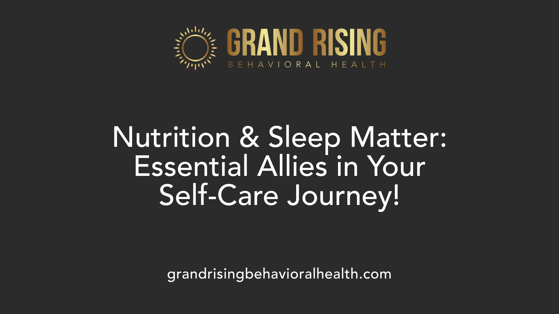 Nutrition &amp; Sleep Matter: Essential Allies in Your Self-Care Journey!